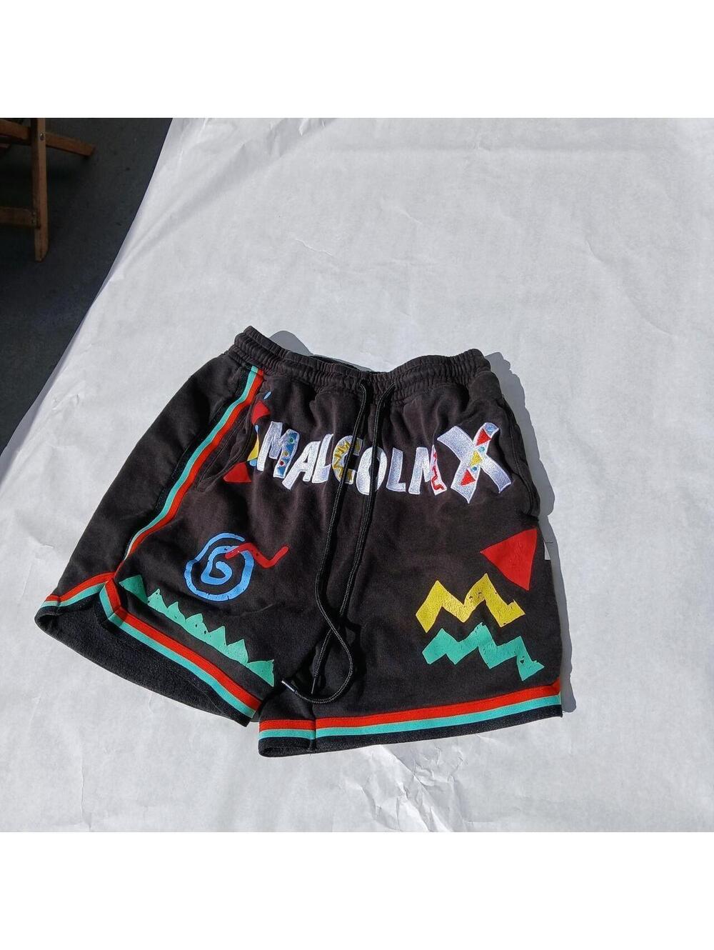 Reason Malcolm X Limited Edition Black Graphic Shorts Small